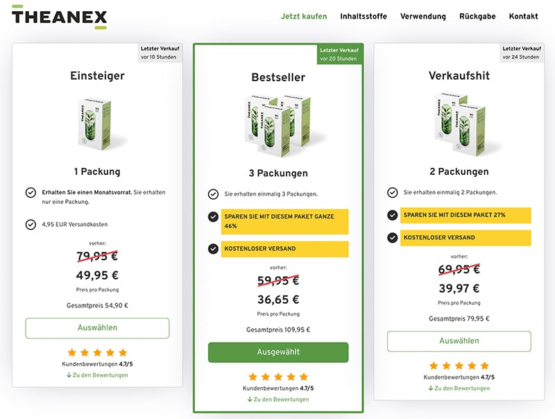 Theanex Stiftung Warentest